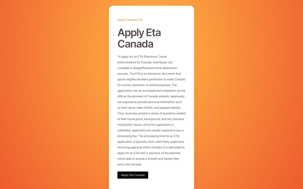 Apply ETA Canada